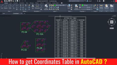 How To Get Coordinates Table In AutoCAD YouTube