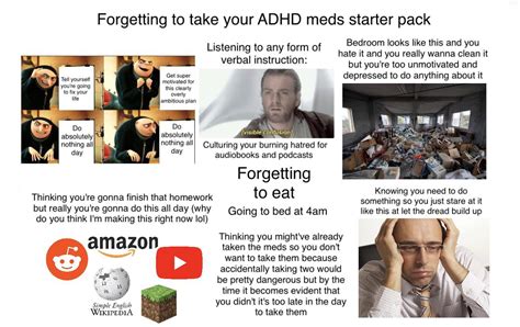 Forgetting To Take Your Adhd Meds Starter Pack R Starterpacks