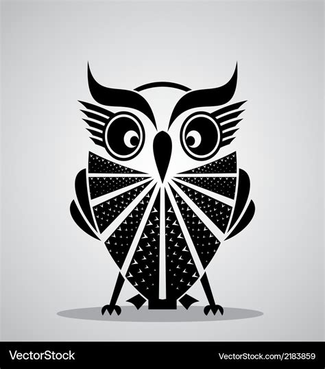 Black owl Royalty Free Vector Image - VectorStock