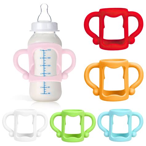 6 Pack Silicone Baby Bottle Handles - BPA-Free Narrow Sippy Bottle ...