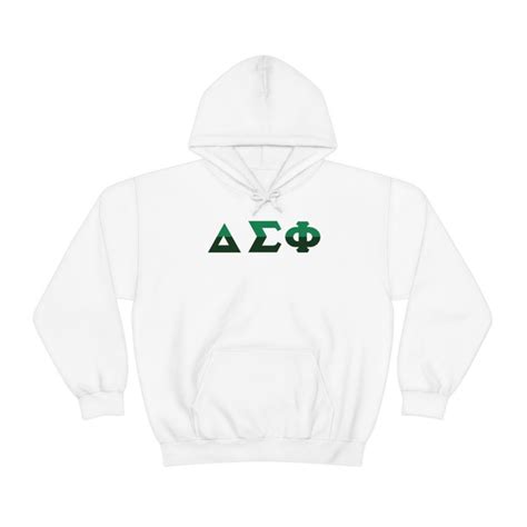 Delta Sigma Phi Two Toned Greek Lettered Hooded Sweatshirts Greek Gear