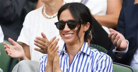 Meghan Markle Wears Ralph Lauren Striped Shirt And Cream Trousers For