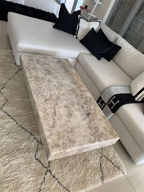 Exquisite Alabaster Nude Slab Coffee Table