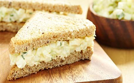 egg salad triangles country hearth village hearth breads