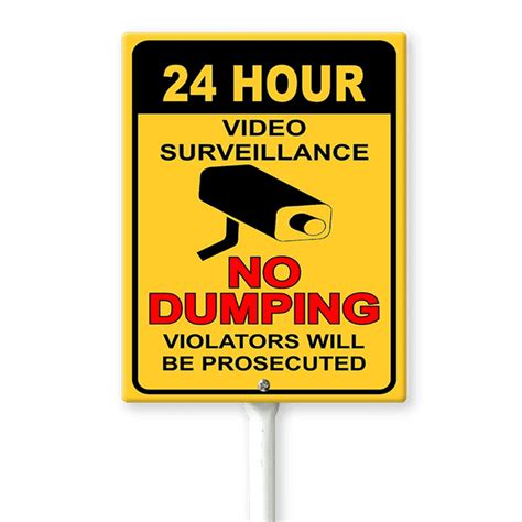 Eveokoki No Dumping 24 Hour Video Surveillance Sign 8 X 12 Inch Outdoor