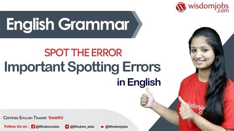 Spot The Error Most Important Spotting Errors In English Wisdom Jobs