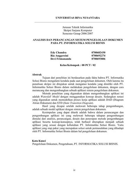 Pdf Analisis Dan Perancangan Sistem Pengelolaan Dokumen … · Analisis