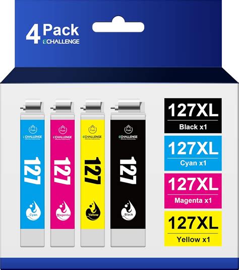 127 127xl T127 Ink Cartridges 4 Pack Black And Color Combo High Capacity Remanufactured Echallenge