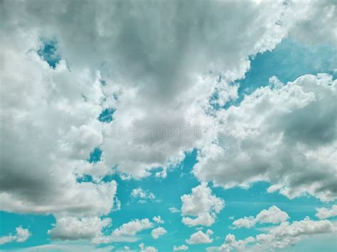 Background Blue Green Sky And Clouds Stock Photo Image Of Sparse