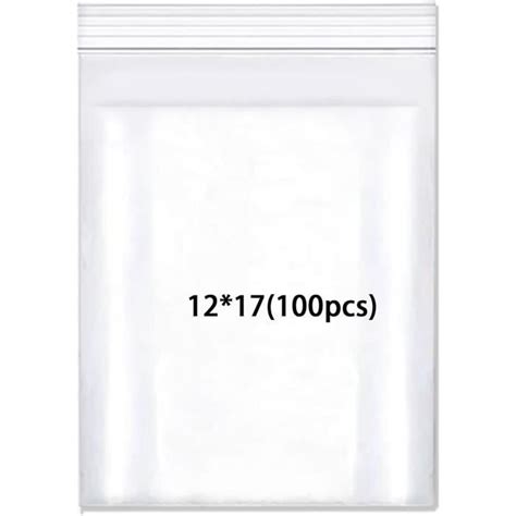 100 Pièces Pochon Plastique Sachet Zip Sachets Plastiques Refermables