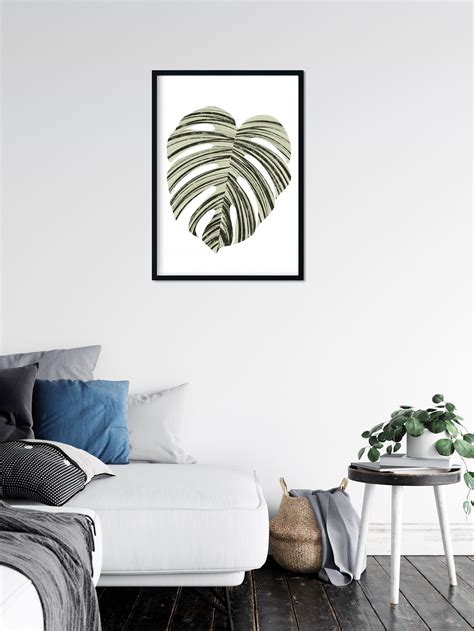 Monstera Wall Art Tropical Leaf Printable Printable Monstera Etsy