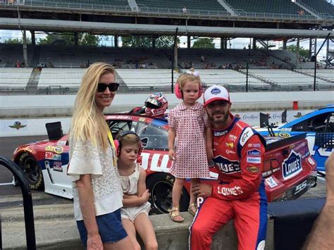 Jimmie with his wife and kids during qualifying at Indy. | Nascar, Wife and kids, Nascar drivers