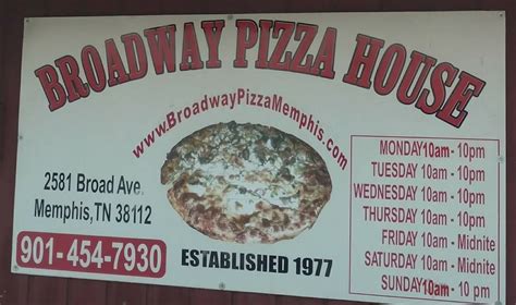 Menu at Broadway Pizza pizzeria, Memphis, Broad Ave