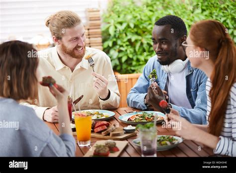 People Talking Over Lunch