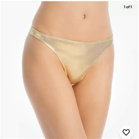 Solid Striped Elsa Gold Metallic Bikini Bottom Medi Gem