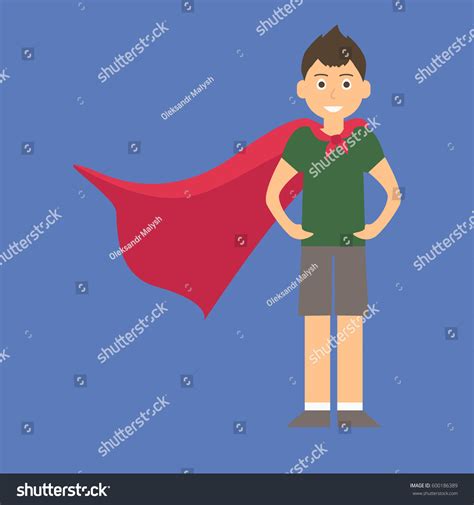 Boy Winner Pose Wearing Red Cloak 库存矢量图（免版税）600186389 Shutterstock