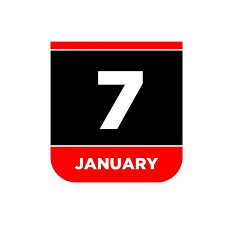 7 January vector calendar vector icon. 7 Jan card. 21927618 Vector Art ...