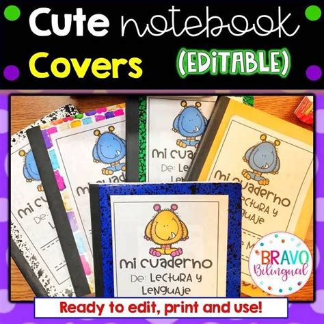 Student Notebook Covers Spanish Editable Student Notebooks