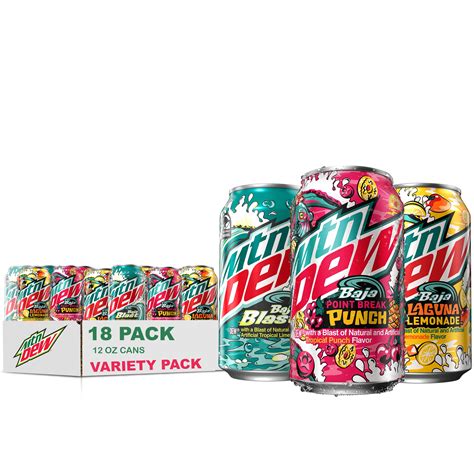 Mountain Dew Baja Blast Tropics 3 Flavor Variety Pack Baja Blast