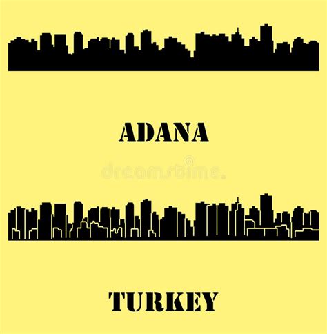 Adana Turkey City Skyline With Color Buildings Stock Vector