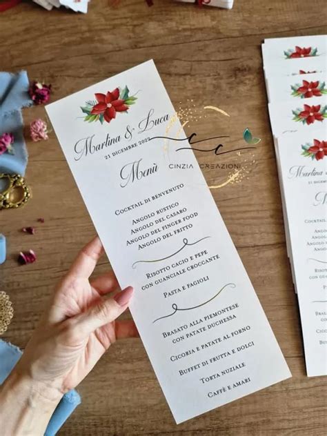 Menu Matrimonio Tema Natalizio Cinzia Creazioni