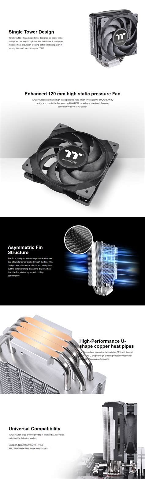 Buy Thermaltake Toughair Cpu Cooler Cooling Scorptec Computers