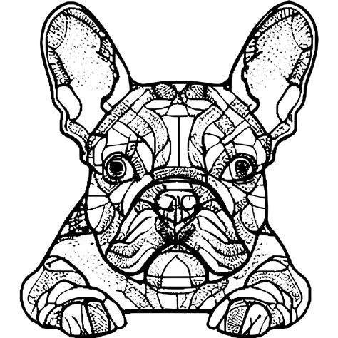 Coloriage De Bouledogue Français Assis Parmi Les Marguerites · Creative