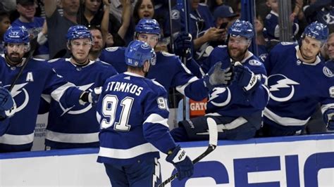 Steven Stamkos 100 Point Mark Tampa Bay Lightning Beat Columbus Blue