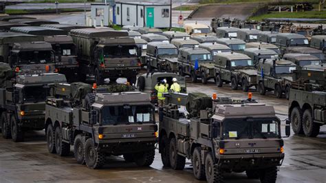 British Army Troops And Vehicles Depart For Largest Nato Exercise In