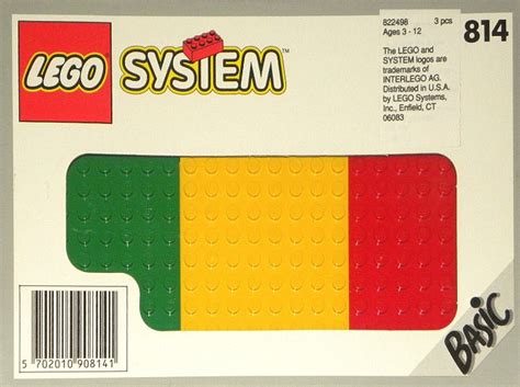 Lego 814 Baseplates Green Red And Yellow Brickset