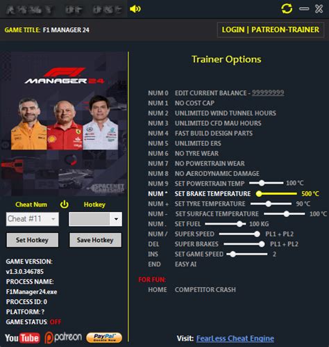 F1 Manager 2024 19 Trainer FearLess Cheat Engine