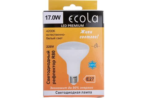 Светодиодная лампа Ecola Reflector R80 LED Premium 17,0W 220V E27 4200K ...