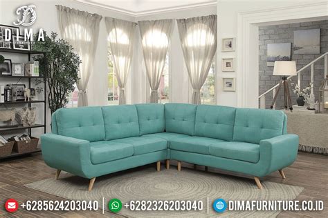 Model Sofa Tamu Minimalis Jepara Sudut L Fabric Custom Lonica Df