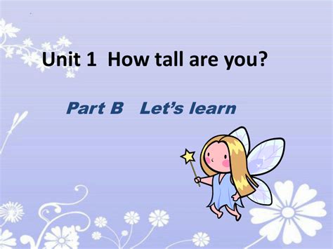 Unit 1 How Tall Are You Part B Lets Learn课件共19张ppt 21世纪教育网