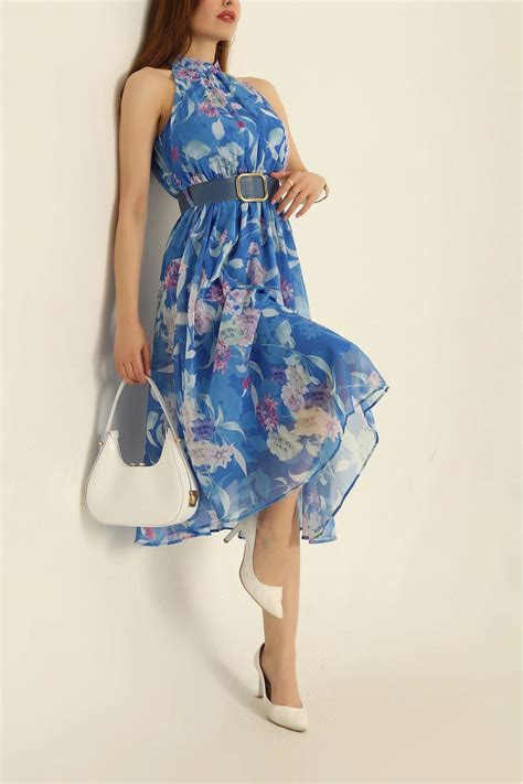 Secret Passion Lingerie Mavi Kemerli Astarlı Şifon Elbise Fiyatı Yorumları Trendyol