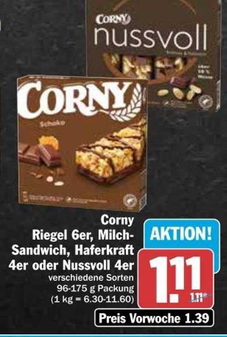 Corny Riegel 6er Milch Sandwich Haferkraft 4er Oder Nussvoll 4er