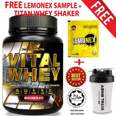 Vital Whey Jakim Halal Kg Chocolate G Protein Isolate Free Lemonex