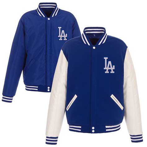 Jh Design Los Angeles Dodgers Royal Reversible Fleece Jacket With Faux