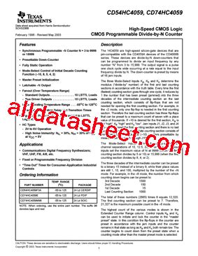 Cd Hc Datasheet Pdf Texas Instruments