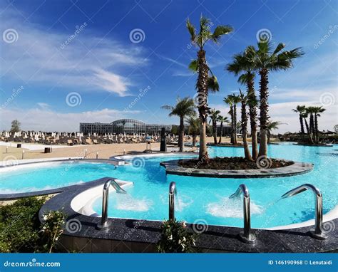 Therme Bucharest Outdoor Pools With Thermal Water Editorial Stock Photo