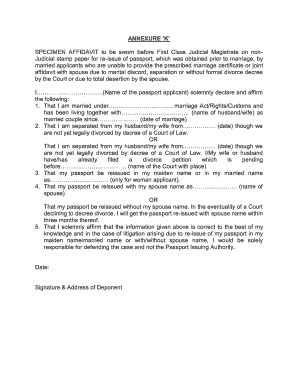 Affidavit For Passport Fill And Sign Printable Template Online