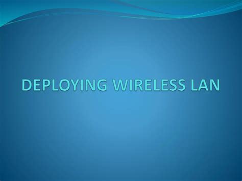 Wireless Lan Ppt