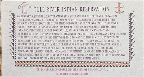 Photo Tule River Indian Reservation Marker