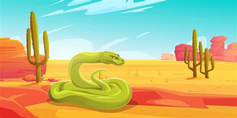 Green Pit Viper Exotic Snake In Desert 14306439 Vector Art At Vecteezy