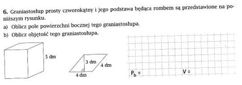 Jak Obliczy Pole Powierzchni Bocznej Graniastos Upa Zadania Ci Gi