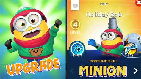 Minion Rush Holiday Bob Upgrade Costume Level 4 And Agent Prize Pod