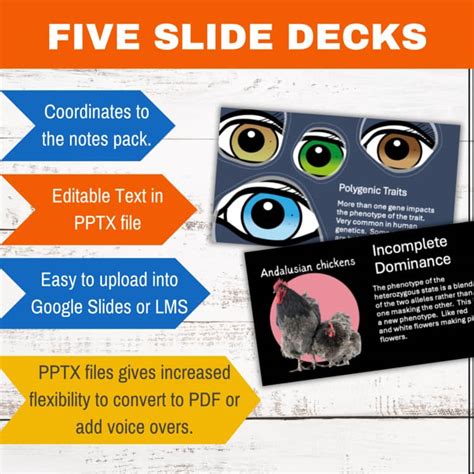 Codominance Incomplete Dominance Sex Linked And More Slide Decks No