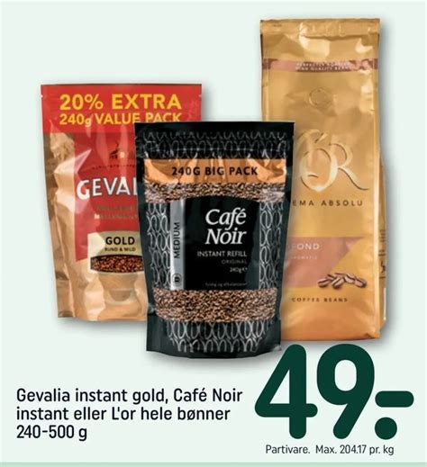 Gevalia Instant Gold Caf Noir Instant Eller L Or Hele B Nner Tilbud