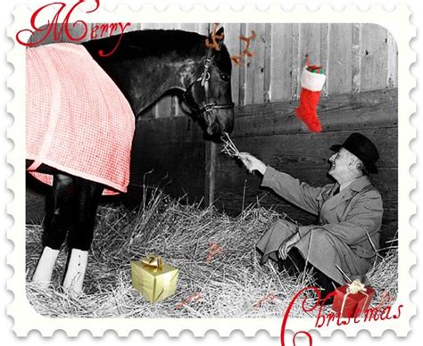 Seabiscuit Christmas card, with Charles Howard, owner. | 動物