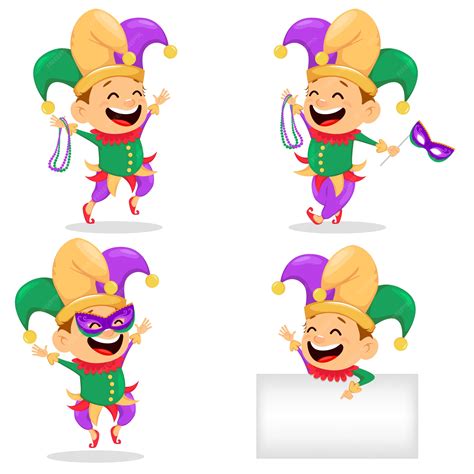 Premium Vector Mardi Gras Jester Set